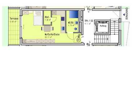 Attraktive 1-Zimmer-Wohnung mit Terrasse und Sondernutzungsrecht Garten