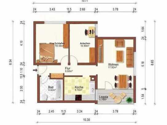 Stilvolle 3-Raum-Wohnung in Dreieich