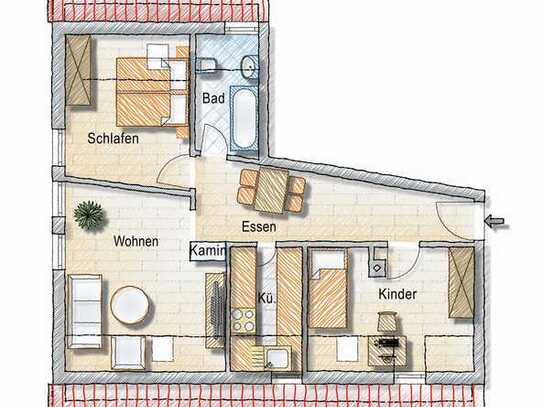 Charmante 3-Zimmer-Dachgeschosswohnung in zentraler Lage von Ludwigsburg ***ohne Makler Provision***