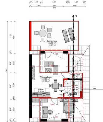 Zentrale 2-Zi. DG-Wohnung mit gehobener Innenausstattung