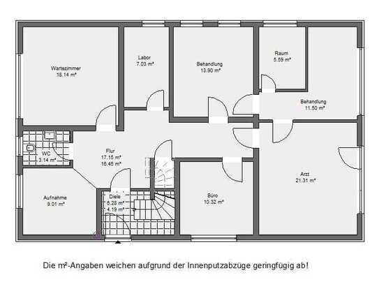 130m² Praxis/Büro inkl. Stellplätzen