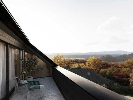 Dachterrasse mit See- und Bergblick