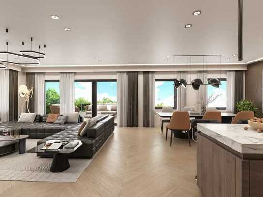 Traumhaftes Penthouse mit Dachterrasse: Circa 138 m2 Platz für 4 Zimmer.