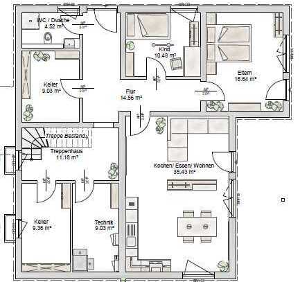 3-Zimmer-Souterrain-Wohnung mit Terrasse und Gartenzugang in Miltenberg