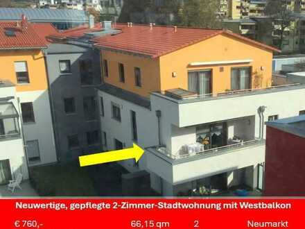 Neuwertige, gepflegte 2-Zimmer-Stadtwohnung mit Westbalkon