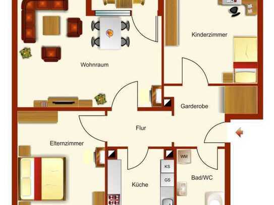 Erstbezug nach Sanierung mit Balkon: Schöne 3-Zimmer-Wohnung in Lauf an der Pegnitz