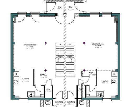 Projektierter Neubau: Doppelhaushälfte 125m² Wohnfläche + Gartenanteil