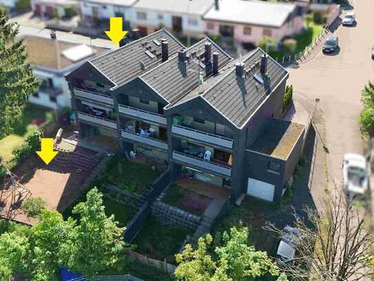 +++Gemütliches Einfamilienhaus mit Panoramablick, 2 Loggien, Terrasse, Garten und 2 Garagen in he