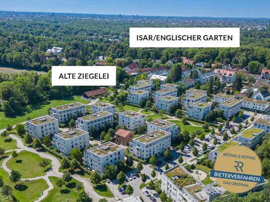 Bogenhausen - Alte Ziegelei. Großzügige, helle 2-Zimmer Wohnung im 3. OG mit Süd-Balkon, Keller & TG