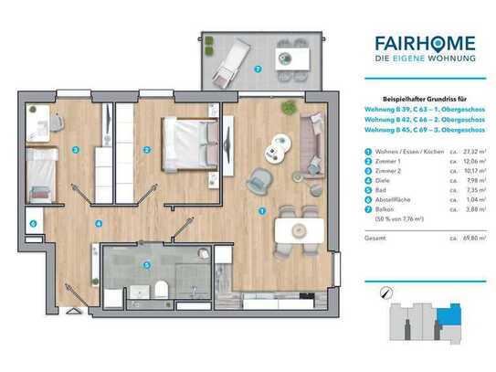 Wohnen im Neubau: Geräumige 3-Zimmer-Wohnung in Würselen