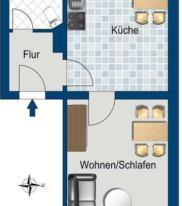 1-Zimmer-Wohnung wird hier neu für Sie saniert!