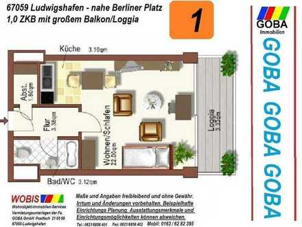 Lu City Juli 2023 früher/später helle 1 ZKB 37 m² Wohn/Arbeitsbereich Balk EBK nahe Berliner Platz