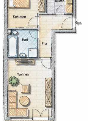 Exklusive, modernisierte 2-Raum-Wohnung in Rosenheim