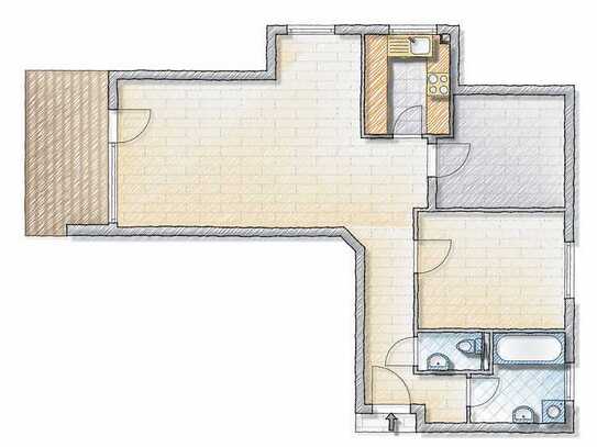 Attraktive 3-Zimmer-Erdgeschosswohnung mit neuer EBK in Lenningen