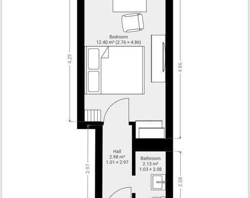 Ruhig gelegenes möbliertes 1-Zimmer-Apartment in Bestlage - Türkenstraße 80, 80333 München