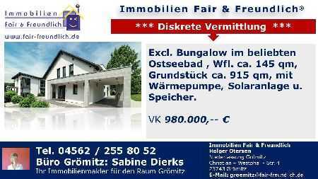 **OSTSEE-Zauber ! Bungalow, ca. 145m² Wfl. + Garage, ca. 915m² Grundstück, im beliebten Badeort**