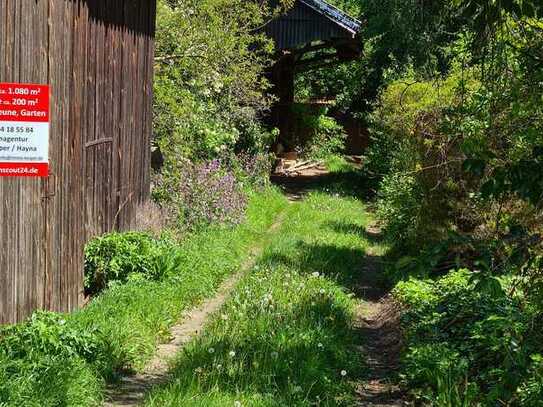 1.080 m2 Grundstück inkl. 2 Häusern, Scheune, großem Garten, Pferdehaltung möglich