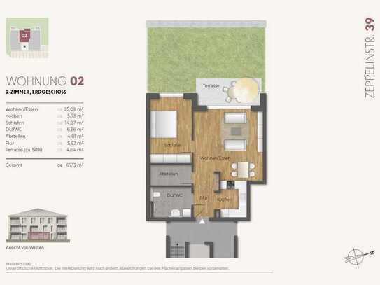 2 - Zi. Neubau Erdgeschosswohnung (Whg. 02)