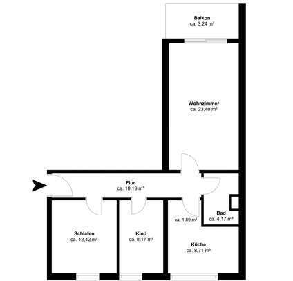 3-Zimmer-Wohnung mit Balkon und TG-Stellplatz in Köln Ehrenfeld