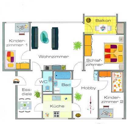 von Privat 4,5 Zimmer mit Balkon, Kellerraum und KFZ-Stellplatz