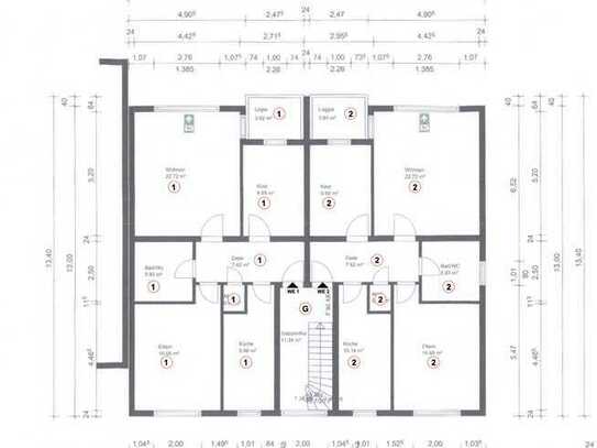 Vermietete Drei-Zimmer-Wohnung mit Balkon und Stellplatz in Sechsfamilienhaus