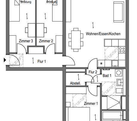 Erstbezug mit Balkon, Stilvolle Luxus 4-Zimmer-Wohnung mit 2 Bädern, EBK in Berlin Spandau