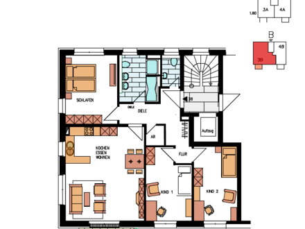 ,,Wohnen im Naturpark'' - Exklusive 4 Zi.-Obergeschosswohnung! - 3B