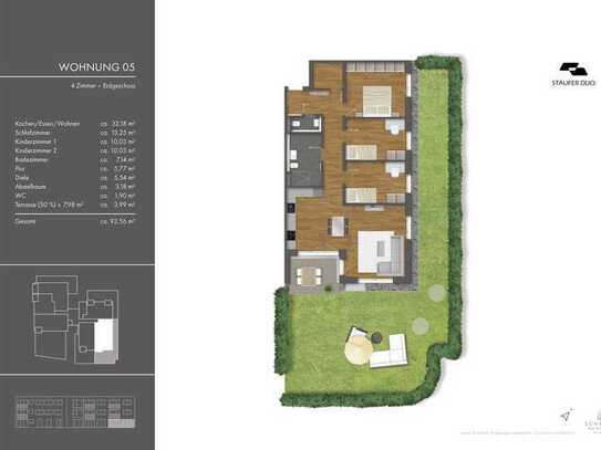 FAMILIENGLÜCK - gemütliche 4-Zimmer-Wohnung mit Gartenanteil