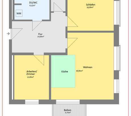 Neue 3 Zimmer-Wohnung im 1. Obergeschoss mit Balkon