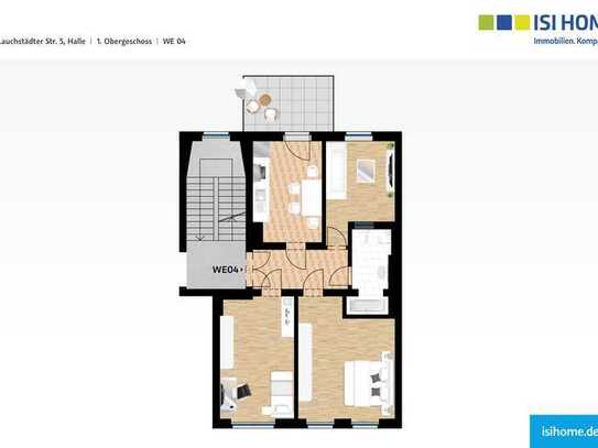 3-Raumwohnung mit charme - Balkon und Originaldielen - WE04