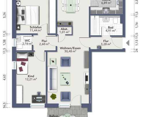 Ideal als Kapitalanlage - Schöne 3 RW mit Balkon und PKW-Stellplatz