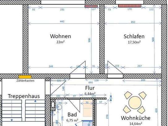 Erstbezug nach Kernsanierung 2-Zimmer-Wohnung in Bad Homburg vor der Höhe