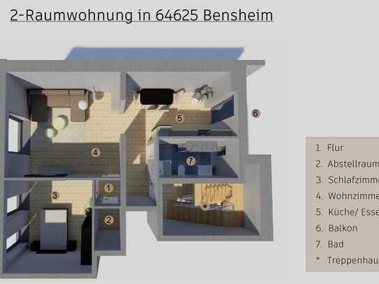 Erstbezug: Exklusive 2,5-Zimmer-Wohnung mit gehobener Innenausstattung in Bensheim