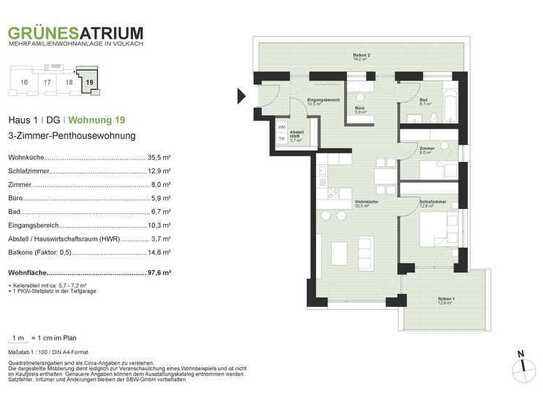 Schöne 3-Zimmer-Penthousewohnung in Mehrfamilienwohnanlage