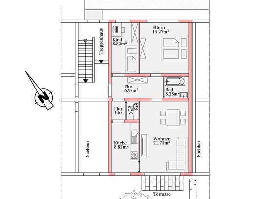 Charmante 3-Zimmer Erdgeschosswohnung mit Terrasse in Ottobrunn bei München