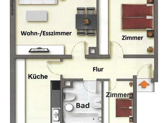 Attraktive 3-Zimmer-Wohnung mit Balkon und EBK in Bruchsal