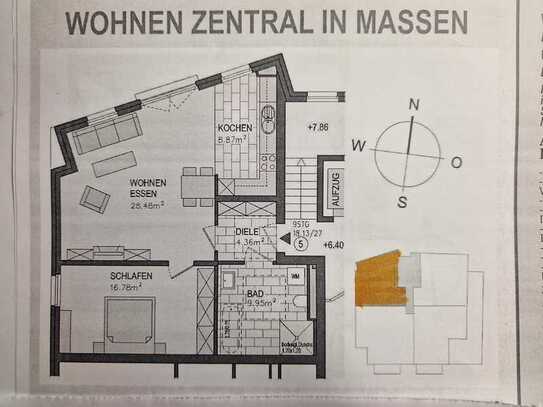 Exklusive, neuwertige 2-Raum-Wohnung mit gehobener Innenausstattung in Unna