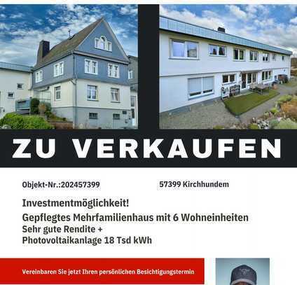 Renditestarke Investition: Modernisiertes 6-Familienhaus mit Photovoltaikanlage in 57399 Kirchhundem