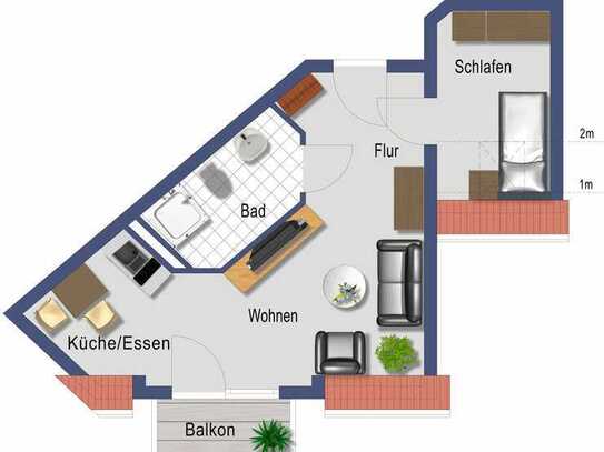 Betreutes Wohnen für Senioren | 2 Zimmer Wohnung