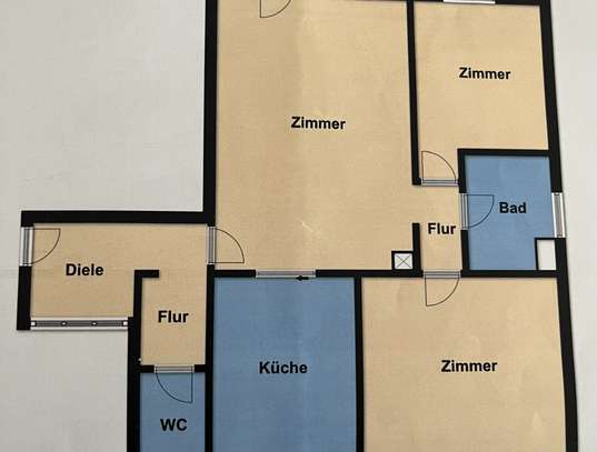 Schöne 3-Zimmer-Wohnung mit Balkon und Einbauküche in Bruchsal