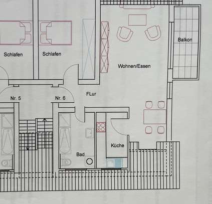 Stilvolle 2-Raum-DG-Wohnung mit Balkon und Einbauküche in Bühl