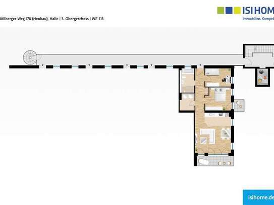 3-Raumwohnung mit Sonnenbalkon - WE113