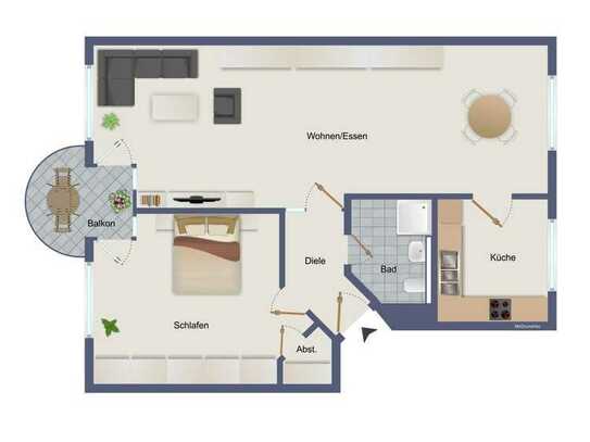 Gemütliche 2-Raum Wohnung mit Balkon in Benrath