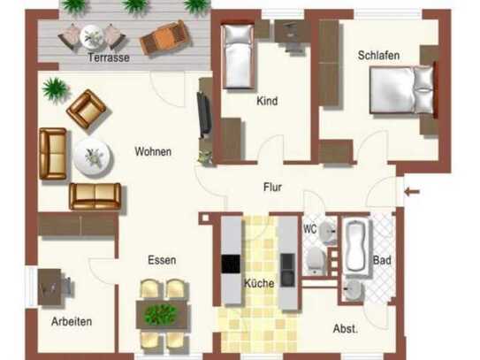 Zwischenmiete 7,5 Monate - Attraktive 4-Zimmer-Wohnung mit Balkon in Bonn zur Zwischenmiete