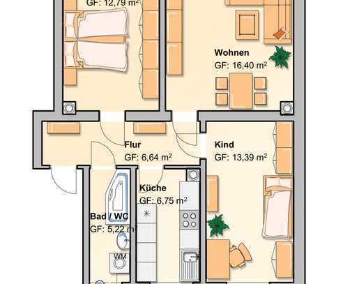 Ruhige 3 Raum Wohnung in Langenhessen!