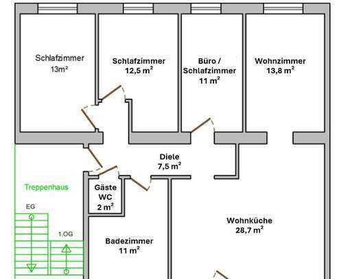 Charmante Altbauwohnung zur Miete ab 1. Februar 2025