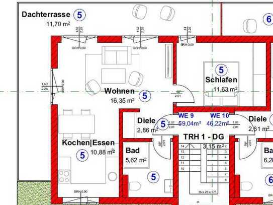 neu erstellte 2 Zimmerwohnung mit großer Terrasse - Erstbezug 870,00 warm