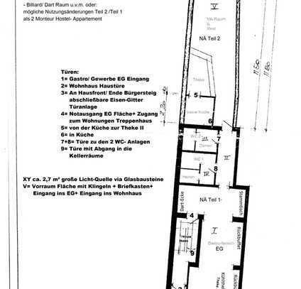 2 Whg. + 1 gr. Gewerbe-Fläche im EG./ Kühlhaus + Speise o. Vermietung-Saal - Anbau
