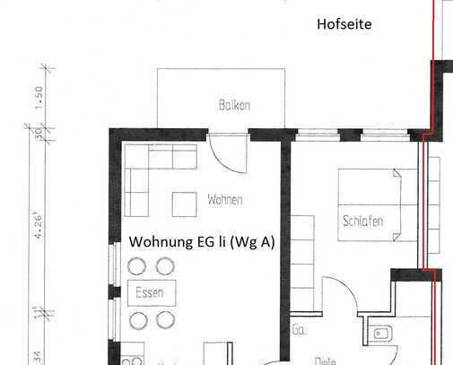 Gepflegte helle 2-Raum-Wohnung mit Balkon in Bergisch Gladbach