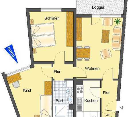 Jetzt schnell sein! Helle 3-Zimmer-Wohnung in ruhiger Lage